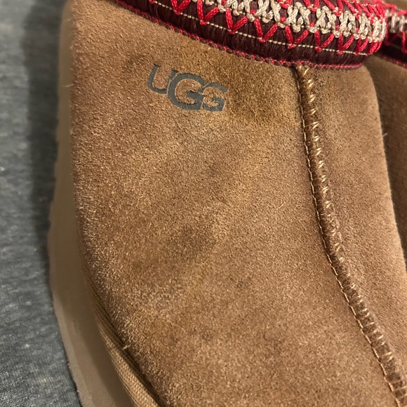 UGG Tan and Red Platform Shoes